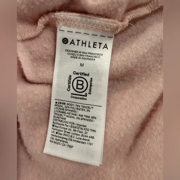 ATHLETA Purana V-Neck Wrap Sweatshirt - Orchid Pink medium Like New - Picture 4 of 5